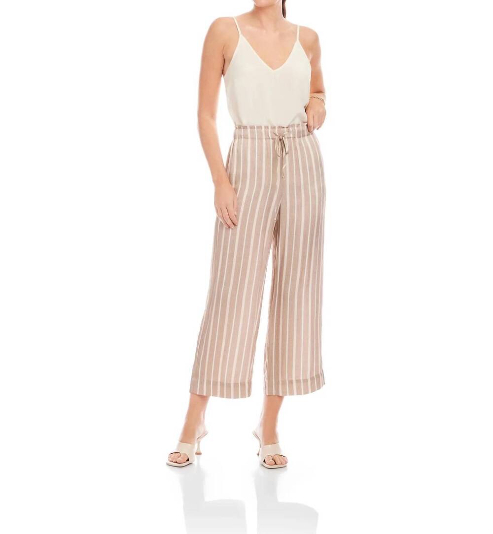 NEW FIFTEEN TWENTY tasha cropped drawstring pants in khaki